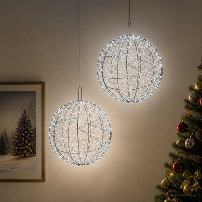 Julfinialslampa 2 st 1900 LED-lampor Kallvit Ø 60 x 63 cm
