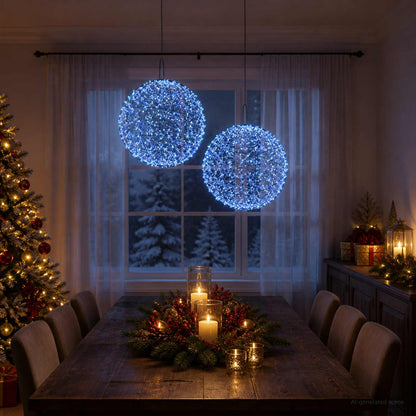 Julfinialslampa 2 st 1900 LED-lampor Blå Ø 60 x 63 cm