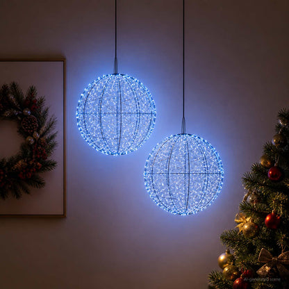 Julfinialslampa 2 st 1900 LED-lampor Blå Ø 60 x 63 cm