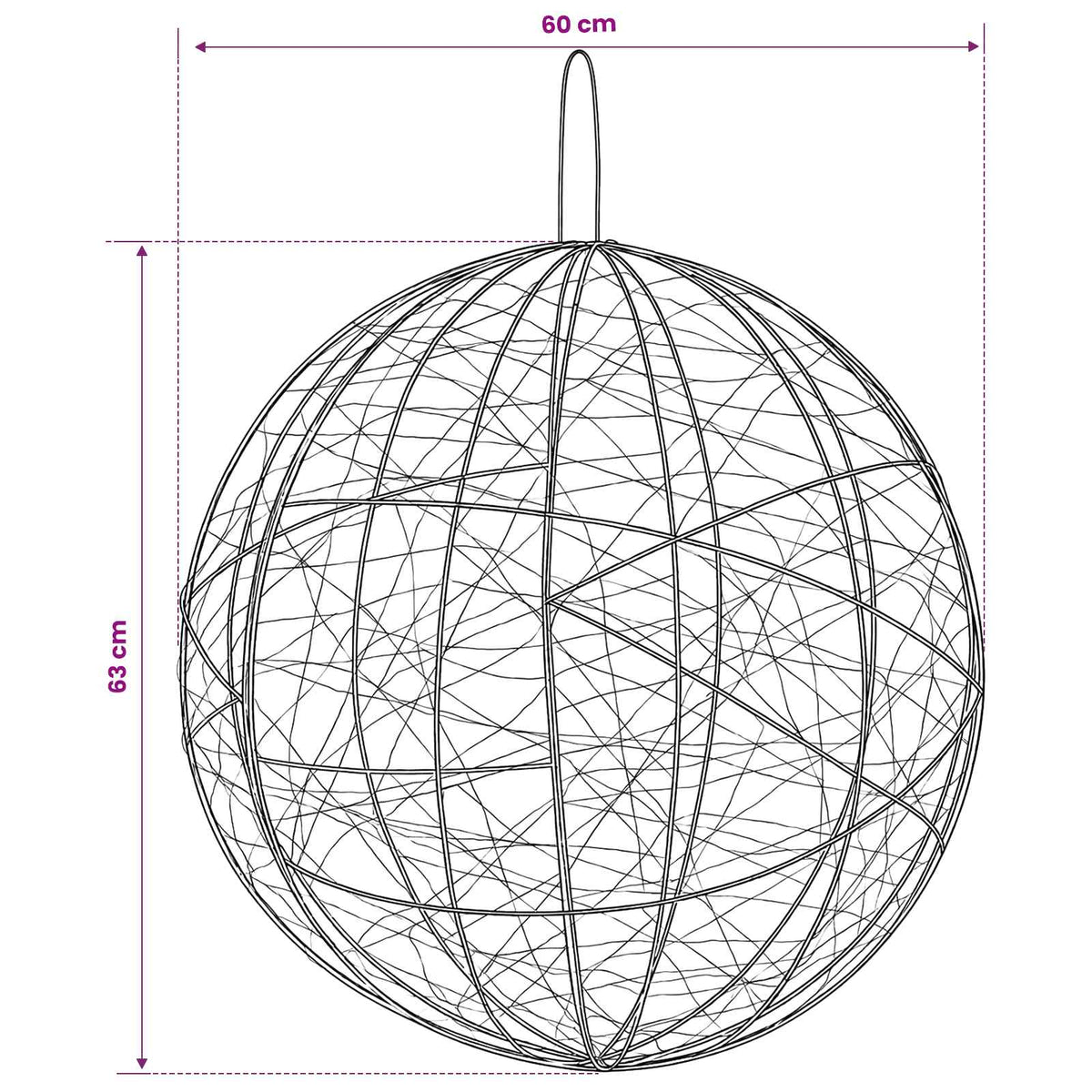 Julfinialslampa 2 st 1900 LED-lampor Blå Ø 60 x 63 cm