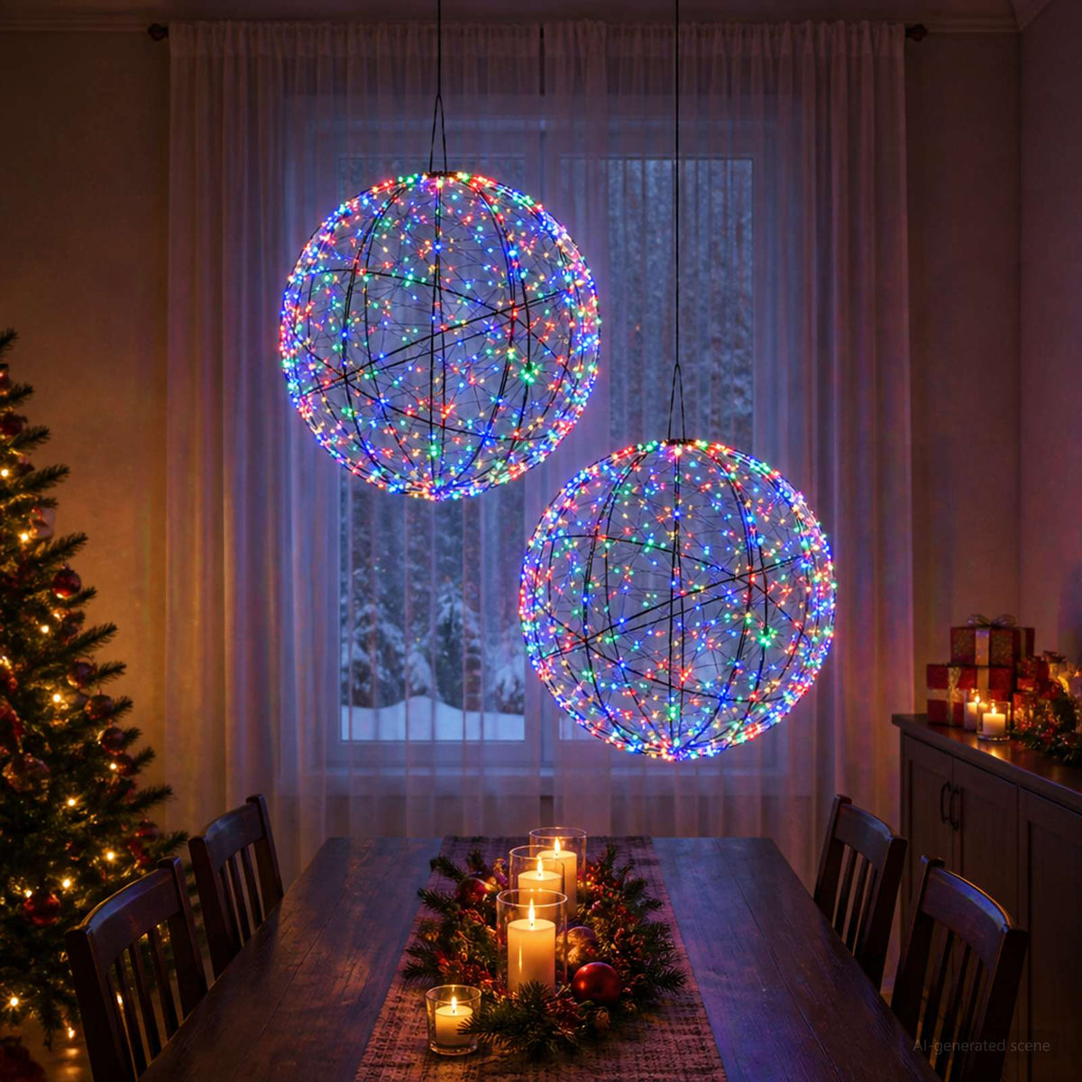 Julfinialslampa 2 st 1900 LED-lampor Mångfärgad Ø 60 x 63 cm