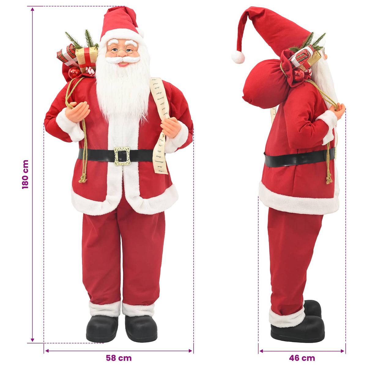 Jultomtefigur Röd 180 cm Polyester