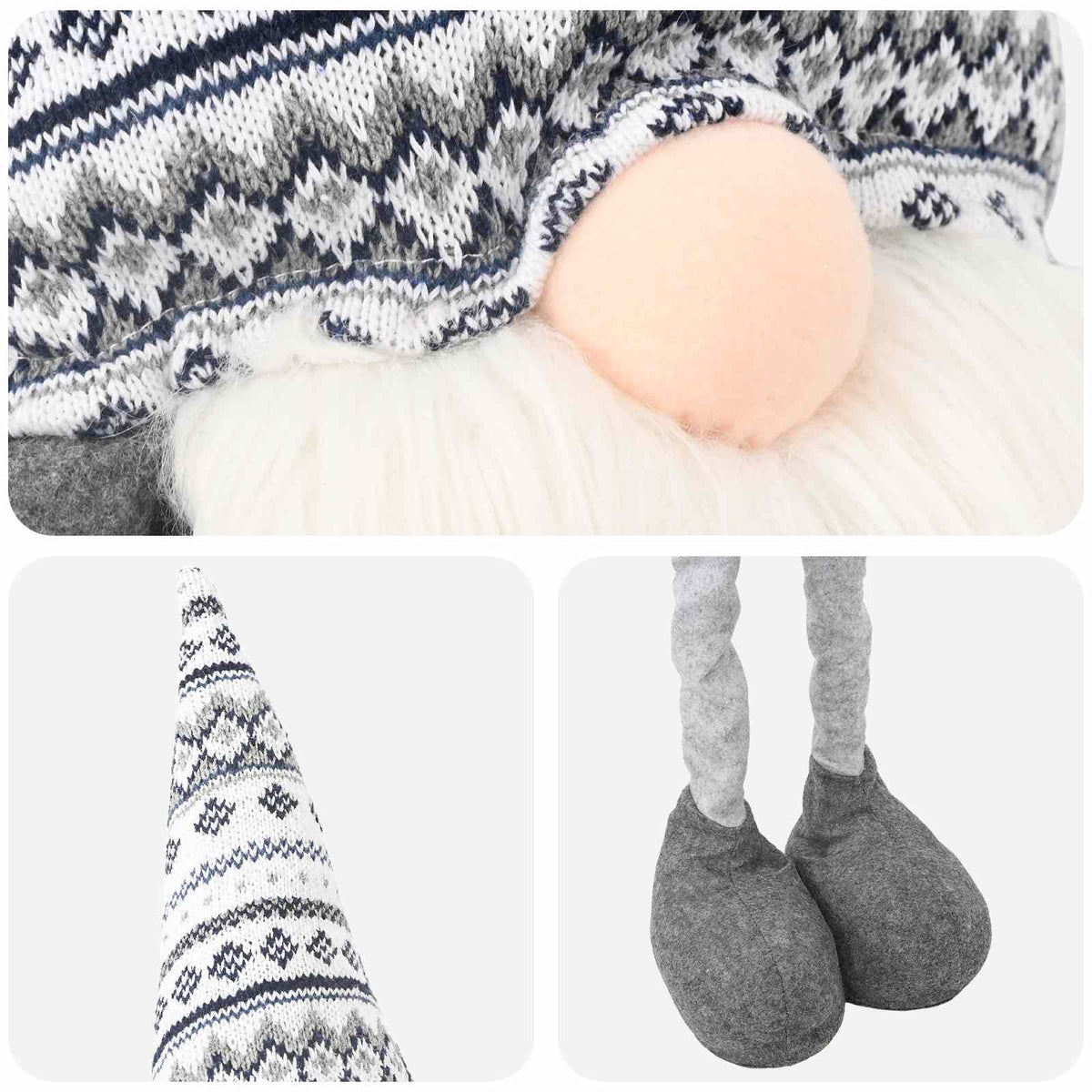 Julnisse med teleskopben Grå 130 cm Polyester