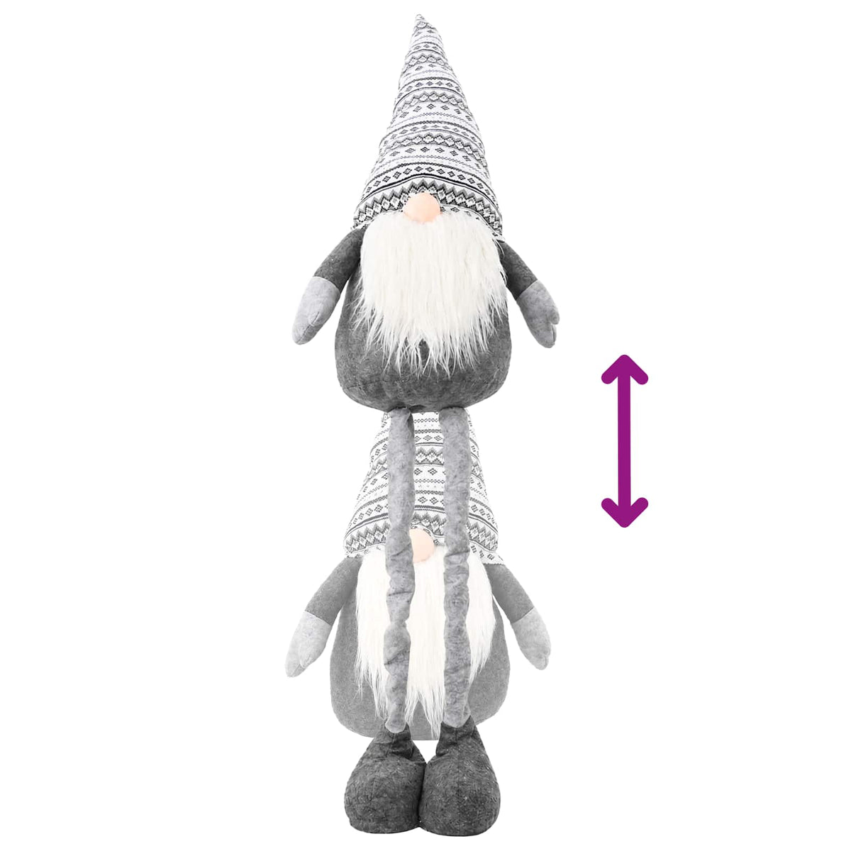 Julnisse med teleskopben Grå 130 cm Polyester