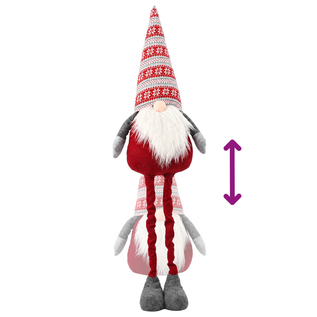 Julnisse med teleskopben Röd 130 cm Polyester