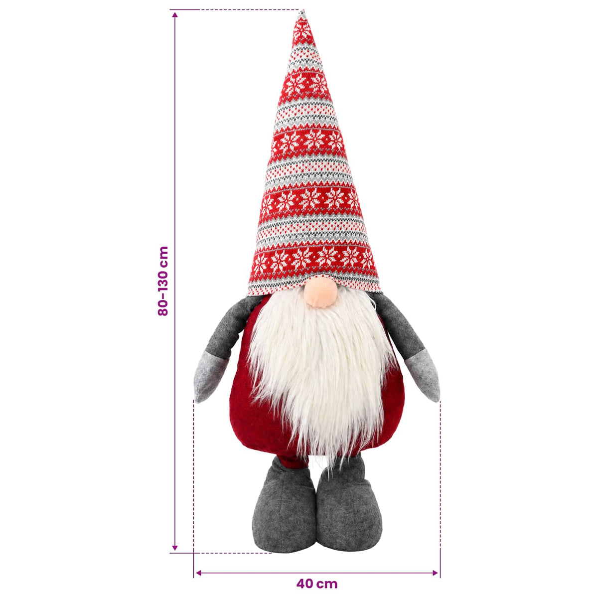 Julnisse med teleskopben Röd 130 cm Polyester