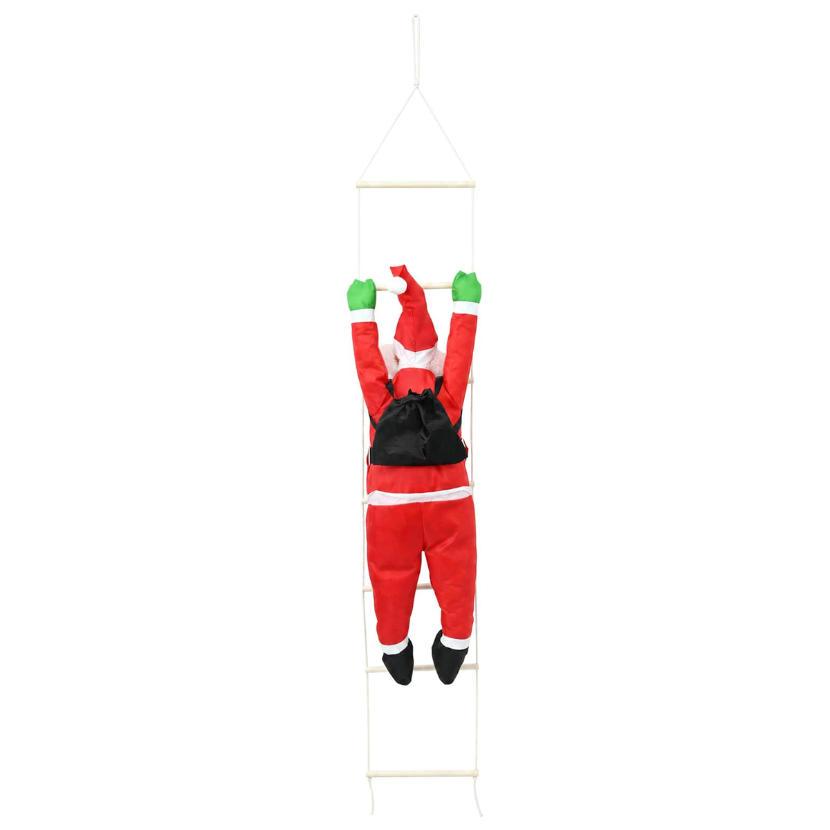 Hängande jultomte på stege Röd 30 x 15 x 170 cm Polyester