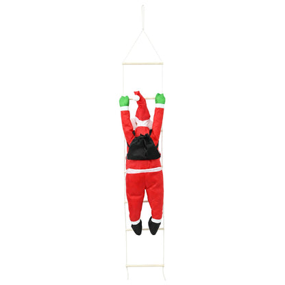 Hängande jultomte på stege Röd 30 x 15 x 170 cm Polyester