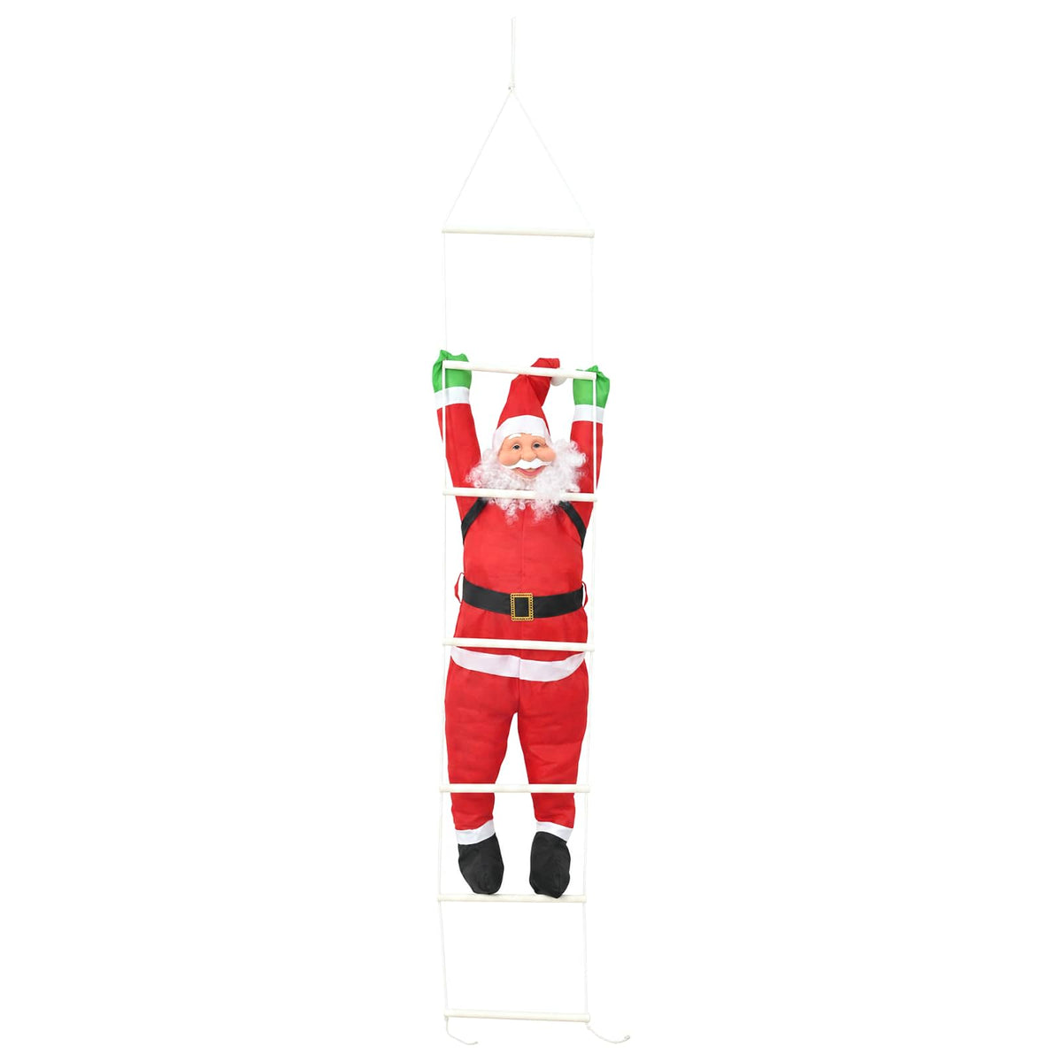 Hängande jultomte på stege Röd 30 x 15 x 170 cm Polyester