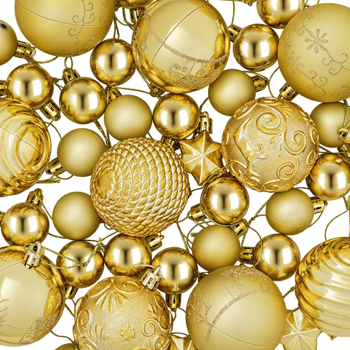 Julbollset 88 st Guld Ø 6 cm Plast