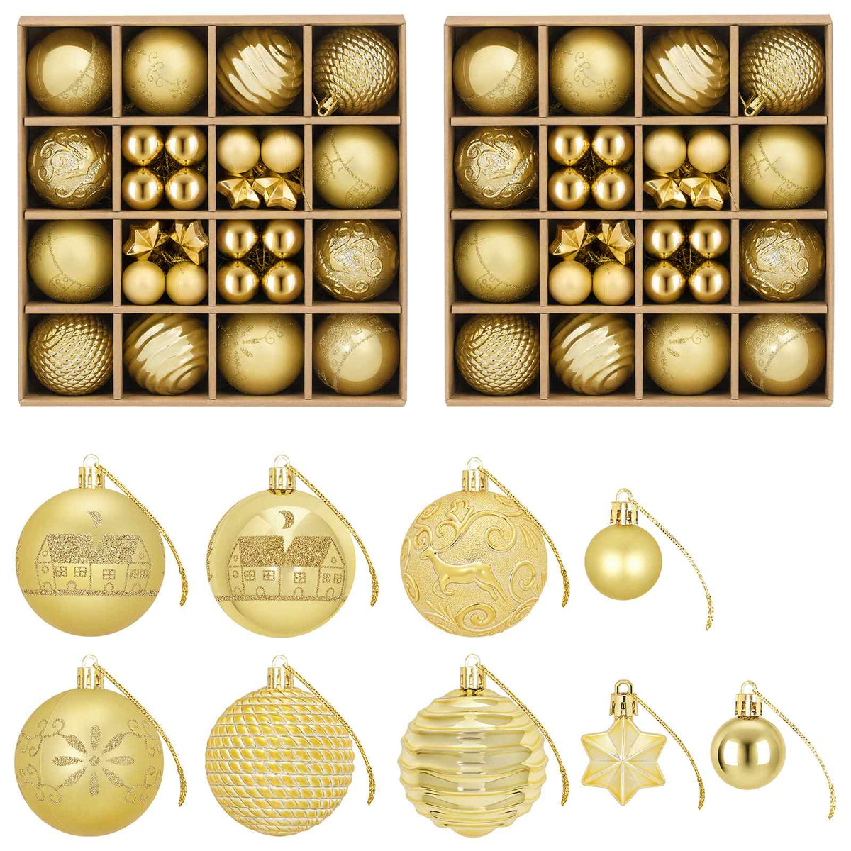 Julbollset 88 st Guld Ø 6 cm Plast