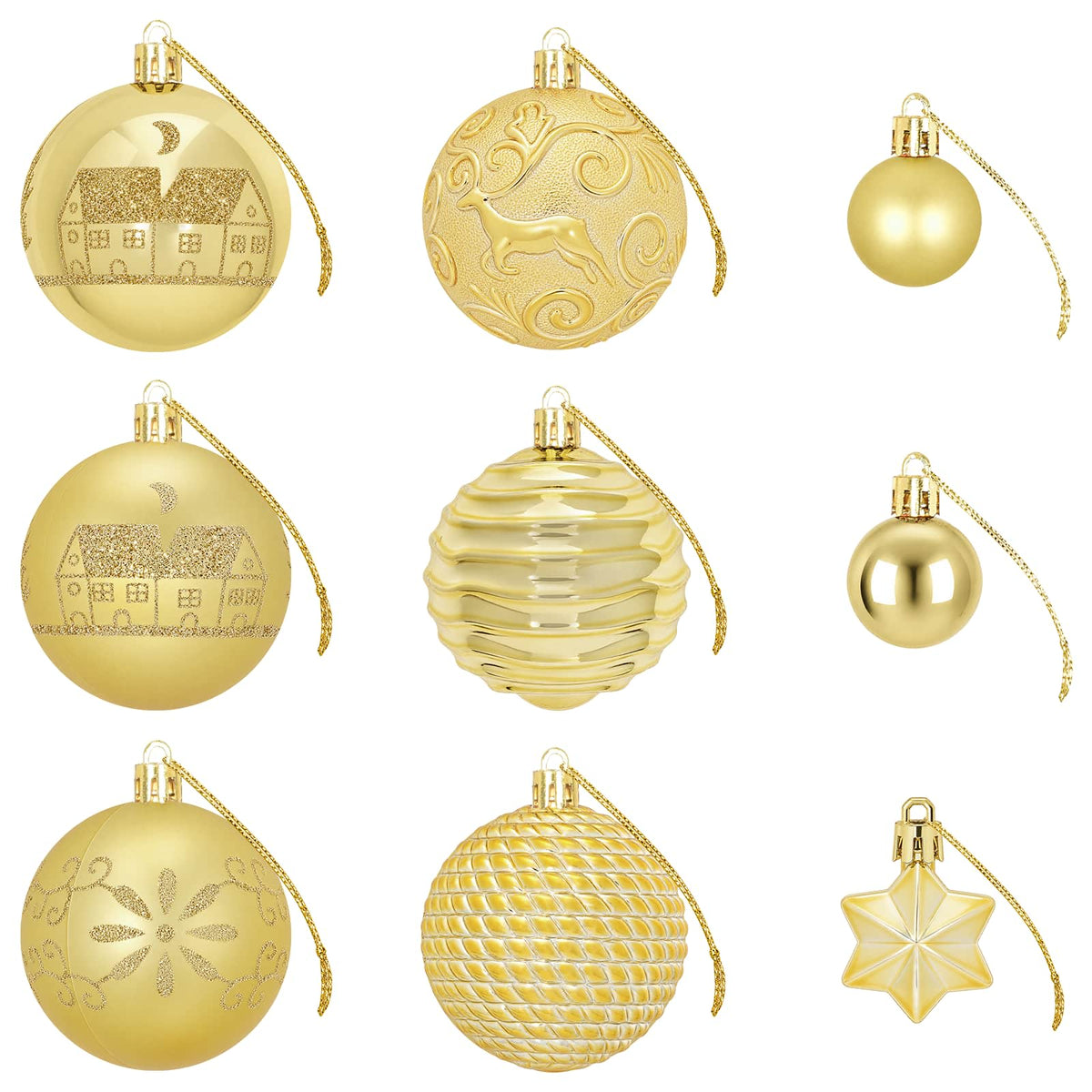 Julbollset 88 st Guld Ø 6 cm Plast
