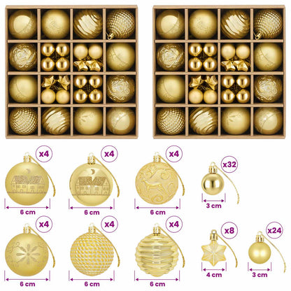 Julbollset 88 st Guld Ø 6 cm Plast