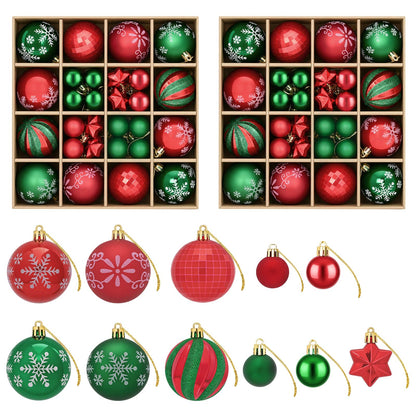 Julbollset 88 st Grön och röd Ø 6 cm Plast