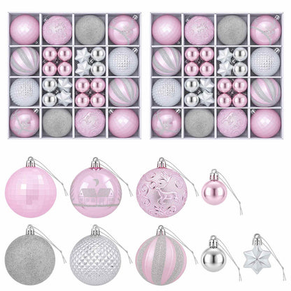 Julbollset 88 st rosa och silver Ø 6 cm Plast