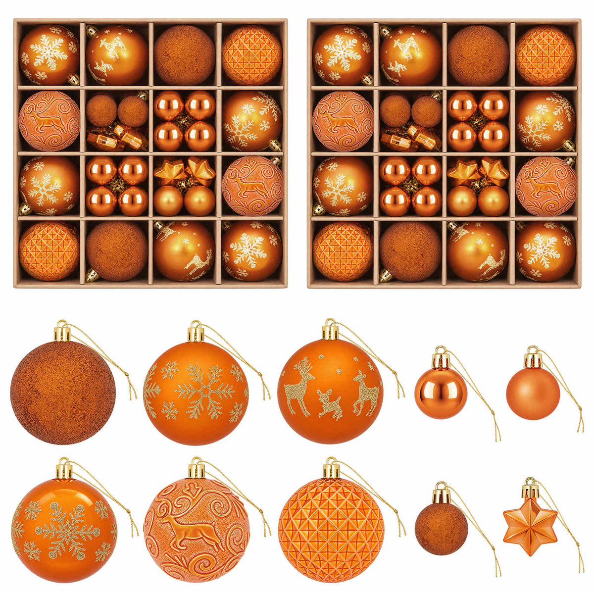 Julbollset 88 st Brons Ø 6 cm Plast