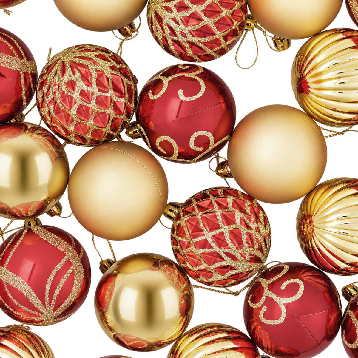 Julbollset 30 st Guld och röd Ø 6 cm Plast