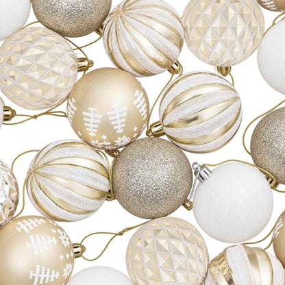Julbollset 30 st Guld och vit Ø 6 cm Plast