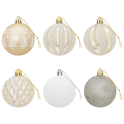 Julbollset 30 st Guld och vit Ø 6 cm Plast