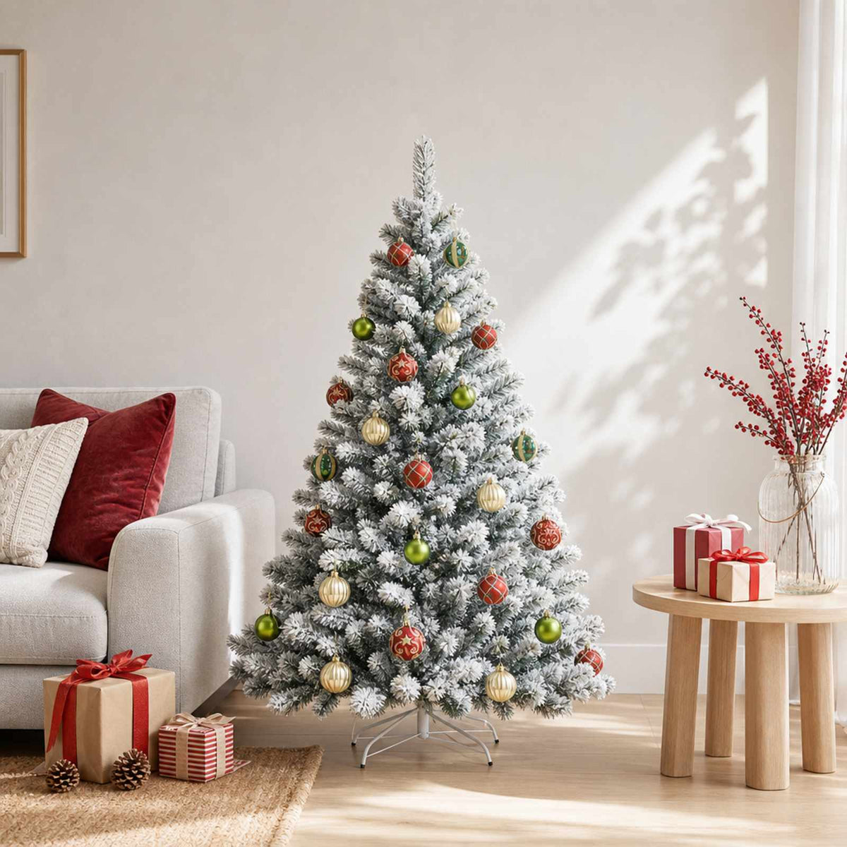 Julbollset 30 st Röd, grön och guld Ø 6 cm Plast