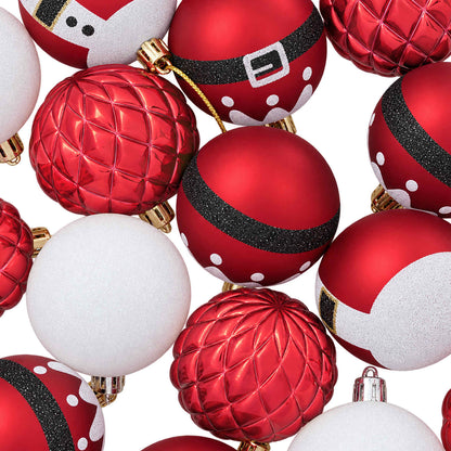 Julbollset 32 st Röd och Vit Ø 6 cm Plast