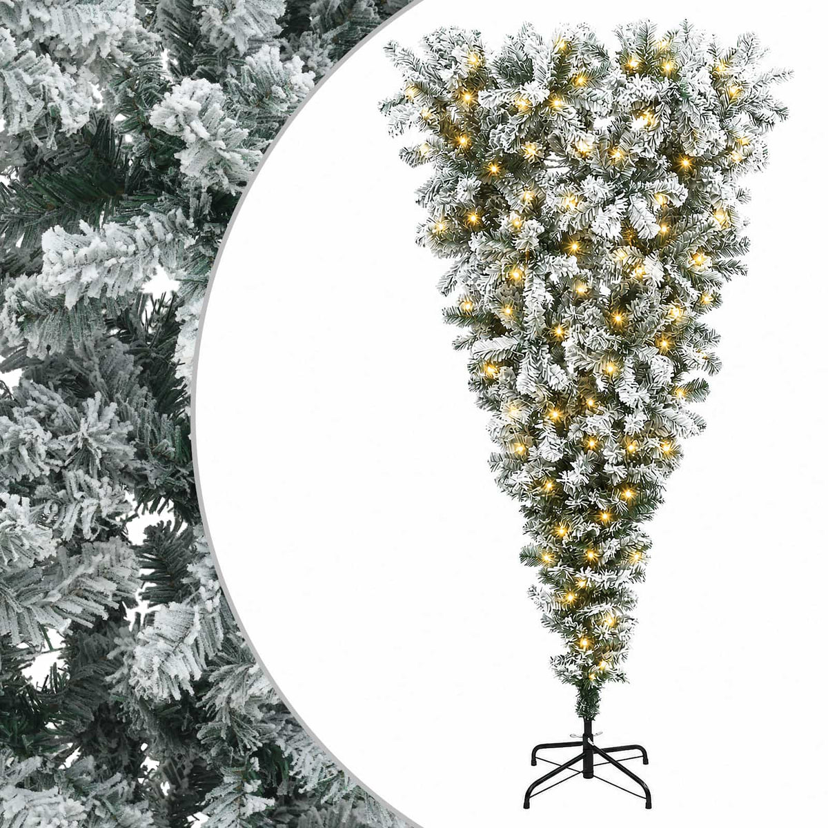 Upp-och-nedvänd konstgjord grangrenad julgran 150 cm