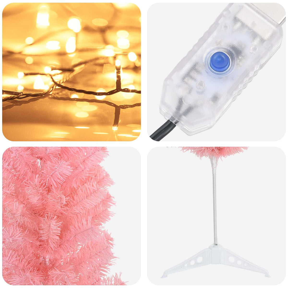 Konstgjort smalt julträd 120 cm 150 LED-lampor Varmvit