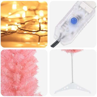 Konstgjort smalt julträd 150 cm 150 LED-lampor Varmvit