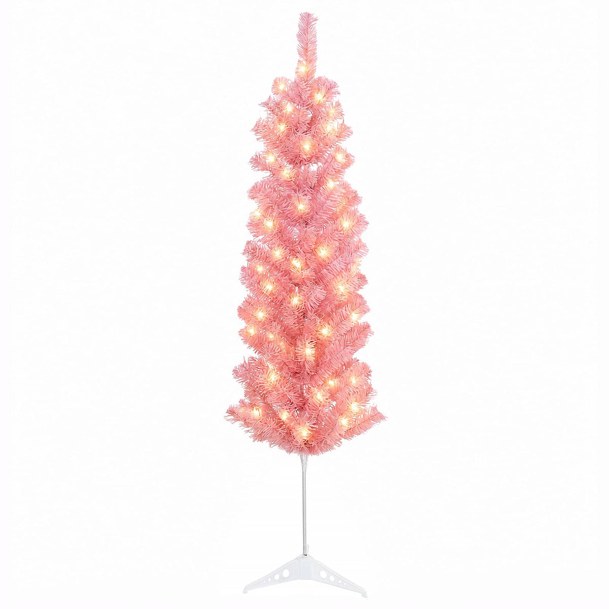 Konstgjort smalt julträd 150 cm 150 LED-lampor Varmvit