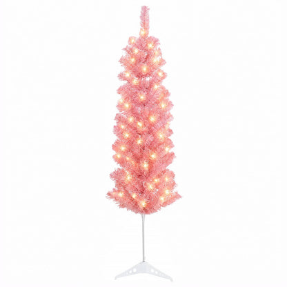 Konstgjort smalt julträd 150 cm 150 LED-lampor Varmvit