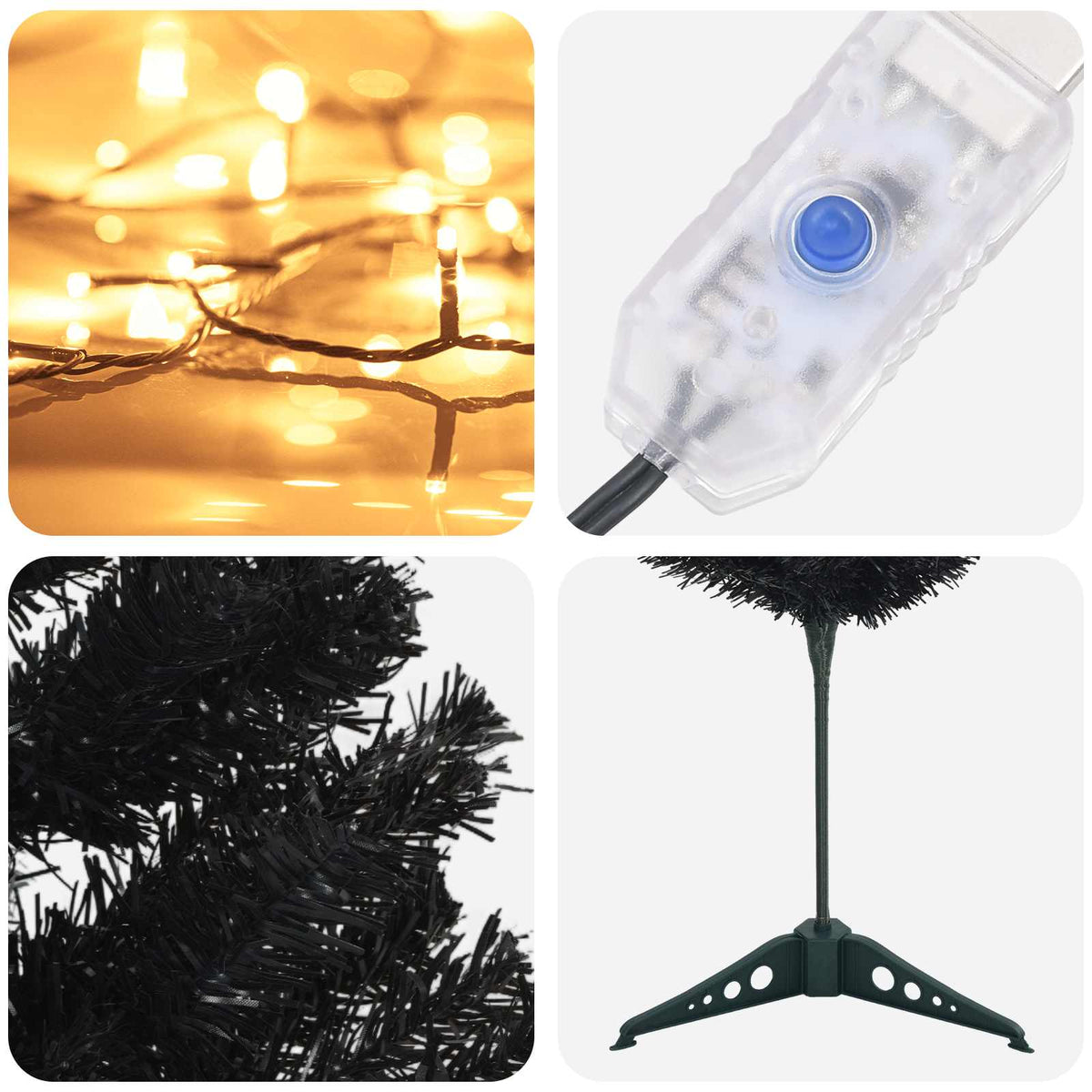 Konstgjort smalt julträd 150 cm 150 LED-lampor Varmvit