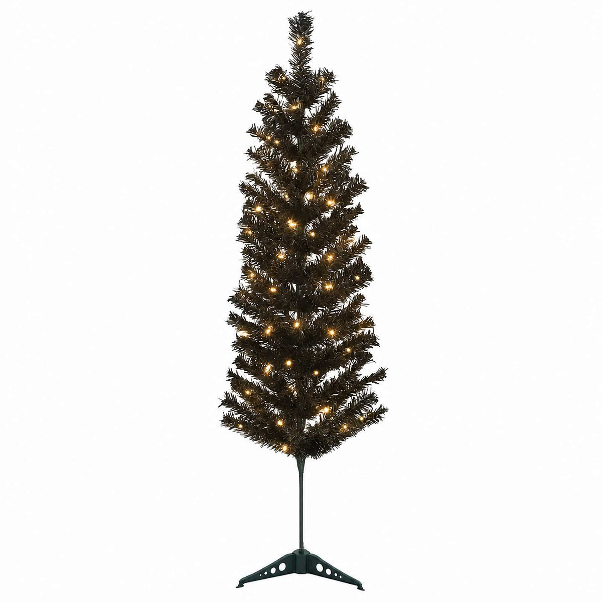 Konstgjort smalt julträd 150 cm 150 LED-lampor Varmvit