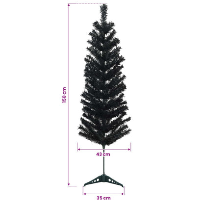 Konstgjort smalt julträd 150 cm 150 LED-lampor Varmvit