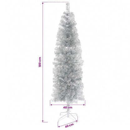 Smal konstgjord julgran med julkulor 180 cm 300 LED-lampor