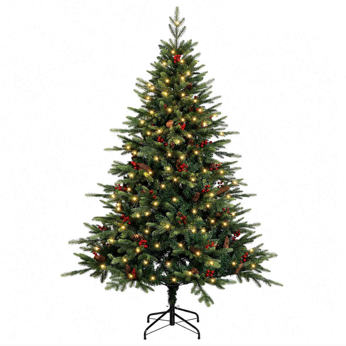 Plast Hingad Julgran 150 cm 150 LED-lampor Varmvit PE & PVC