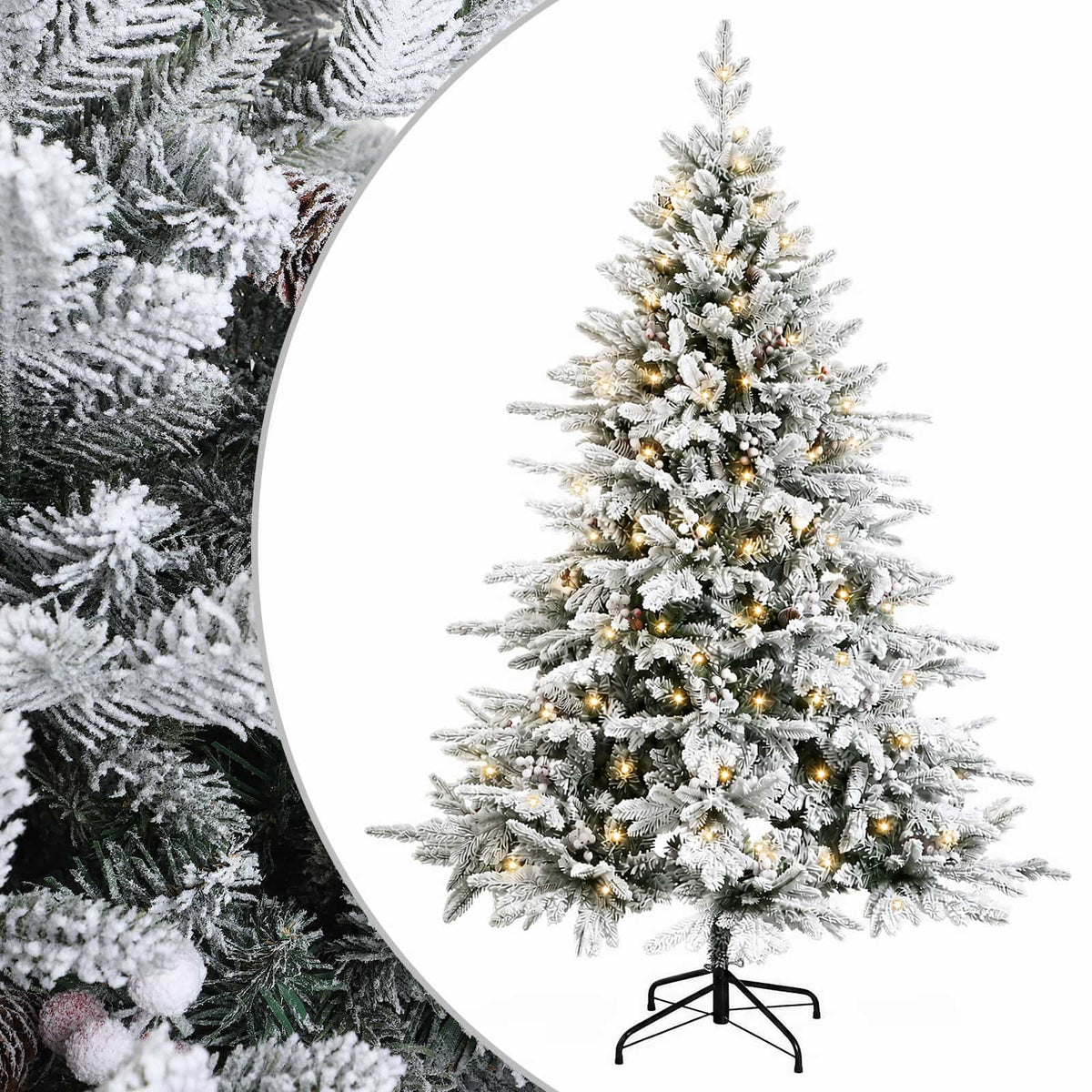 Plast Hingad Julgran 120 cm 150 LED-lampor Varmvit PE & PVC