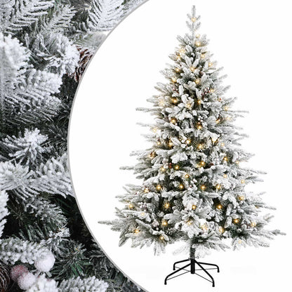 Plast Hingad Julgran 120 cm 150 LED-lampor Varmvit PE & PVC