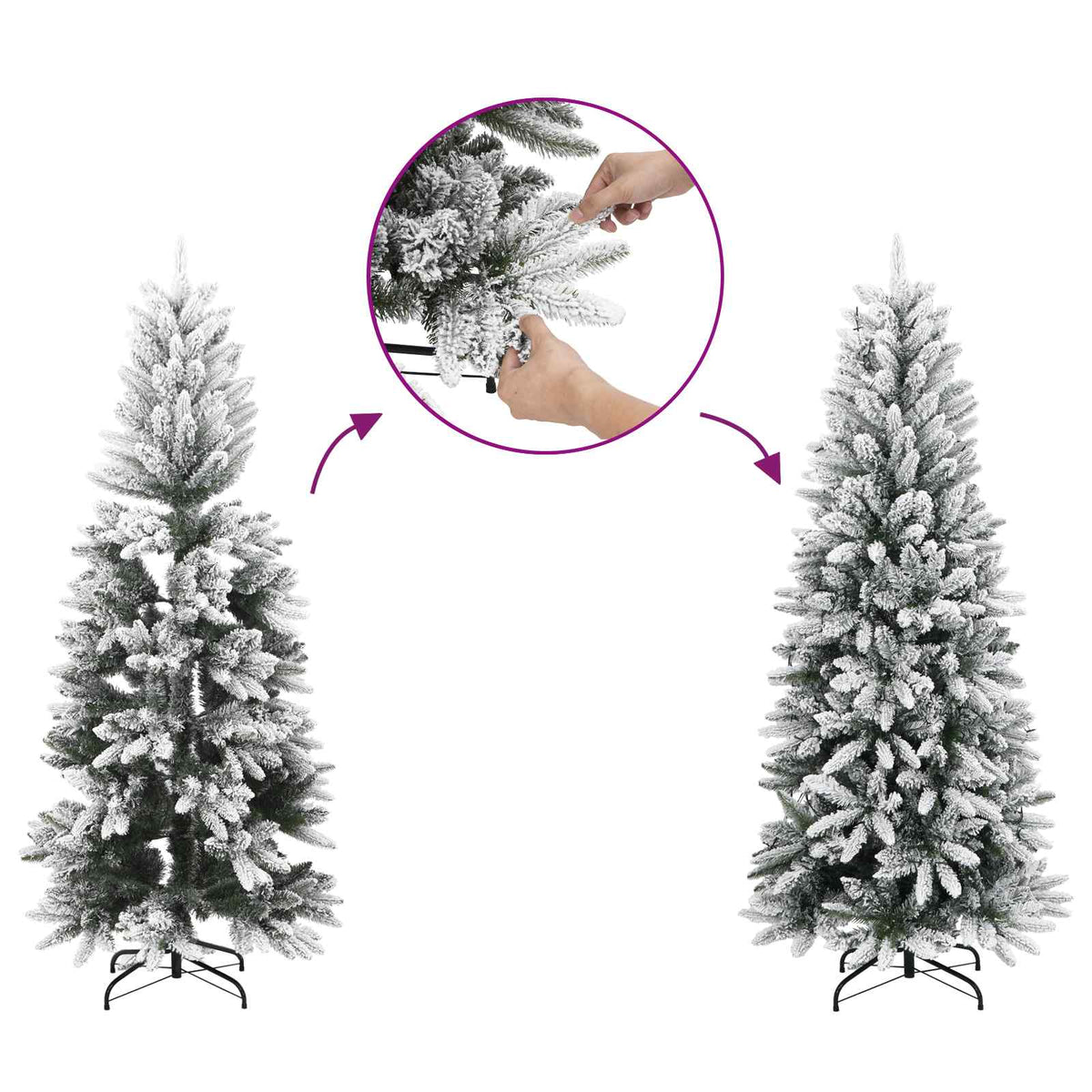 Plast Hingad Julgran 150 cm 150 LED-lampor Varmvit PE & PVC