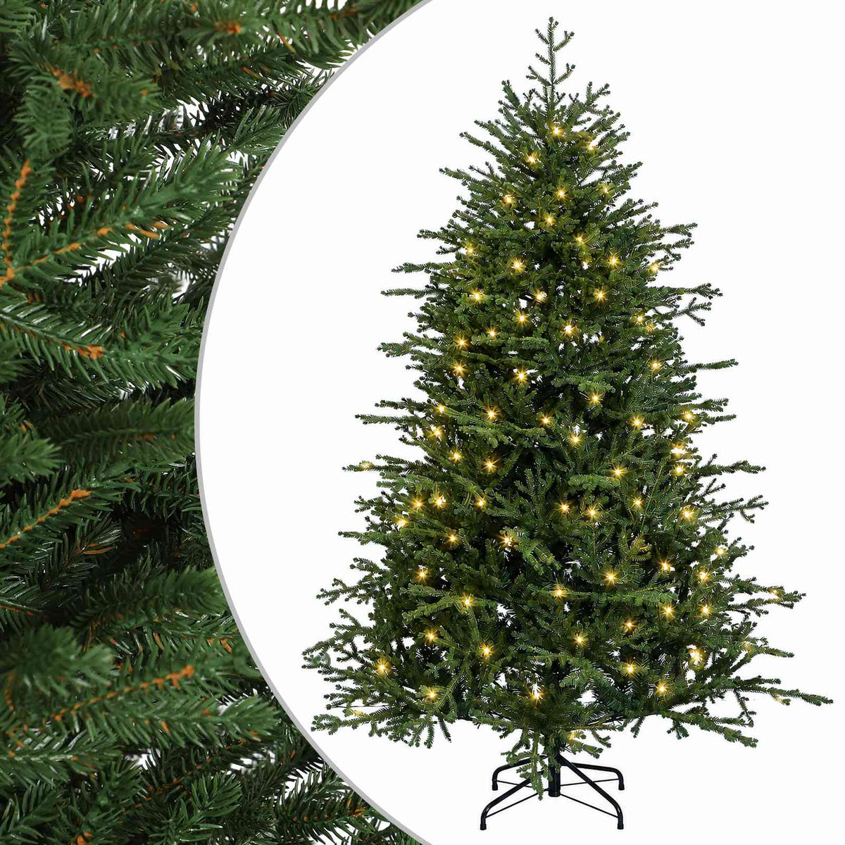 Plast Hingad Julgran 120 cm 150 LED-lampor Varmvit PE & PVC