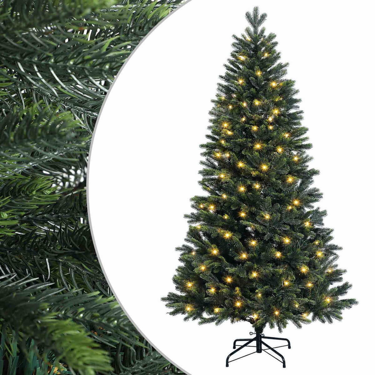 Plast Hingad Julgran 120 cm 150 LED-lampor Varmvit PE & PVC