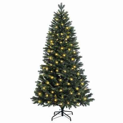 Plast Hingad Julgran 120 cm 150 LED-lampor Varmvit PE & PVC