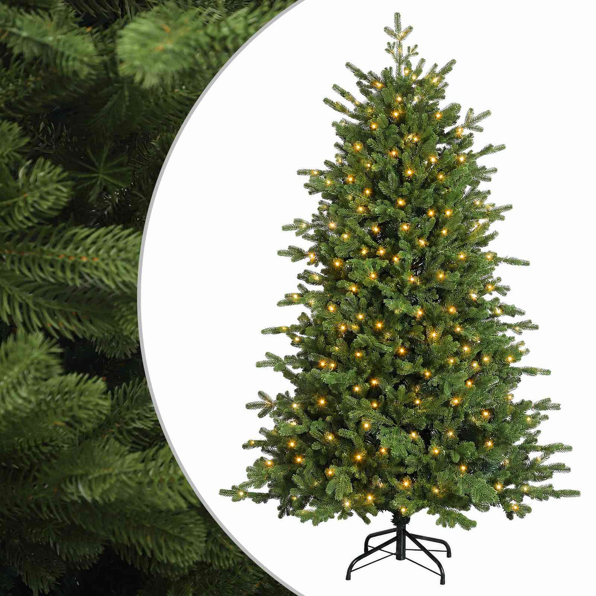 Plast Hingad Julgran 120 cm 150 LED-lampor Varmvit PE & PVC