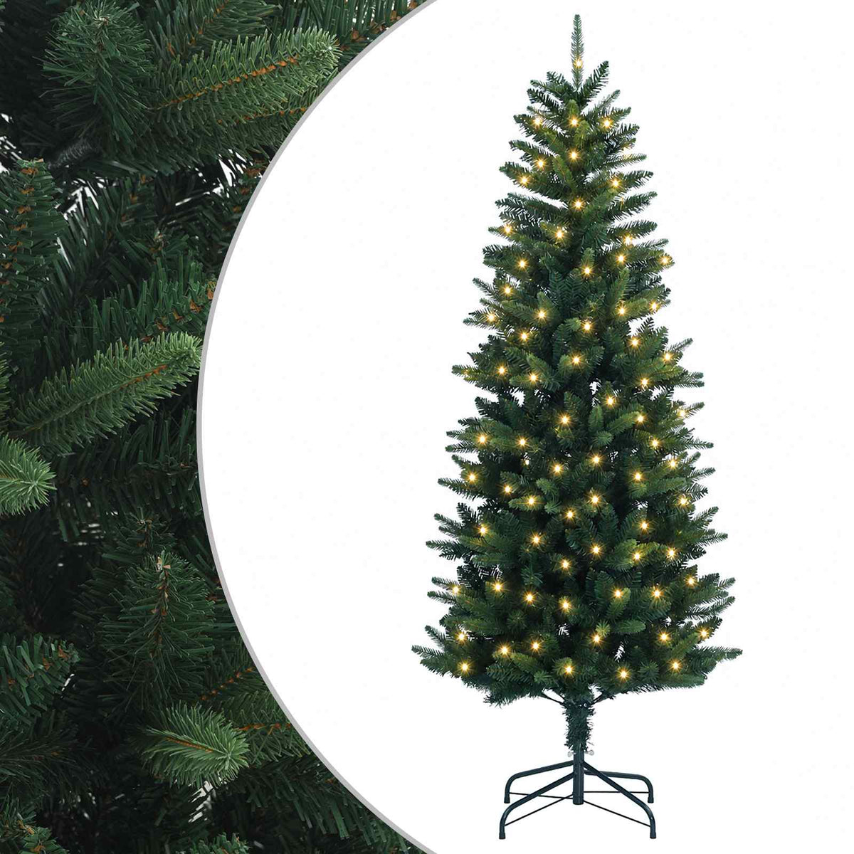 Plast Hingad Julgran 120 cm 150 LED-lampor Varmvit PE och PVC