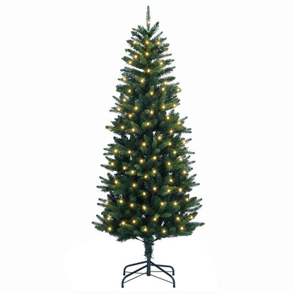 Plast Hingad Julgran 150 cm 150 LED-lampor Varmvit PE och PVC