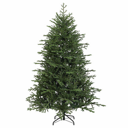 Konstgjord julgran med julkulor 150 cm 150 LED-lampor Varmvit