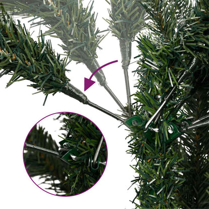 Konstgjord julgran med kulor 120 cm 150 LED-lampor Varmvit