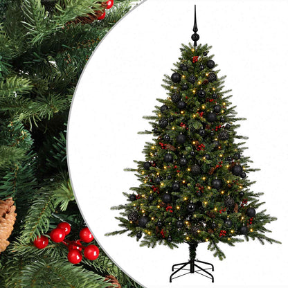 Konstgjord julgran med julkulor 240 cm 300 LED-lampor Varmvit