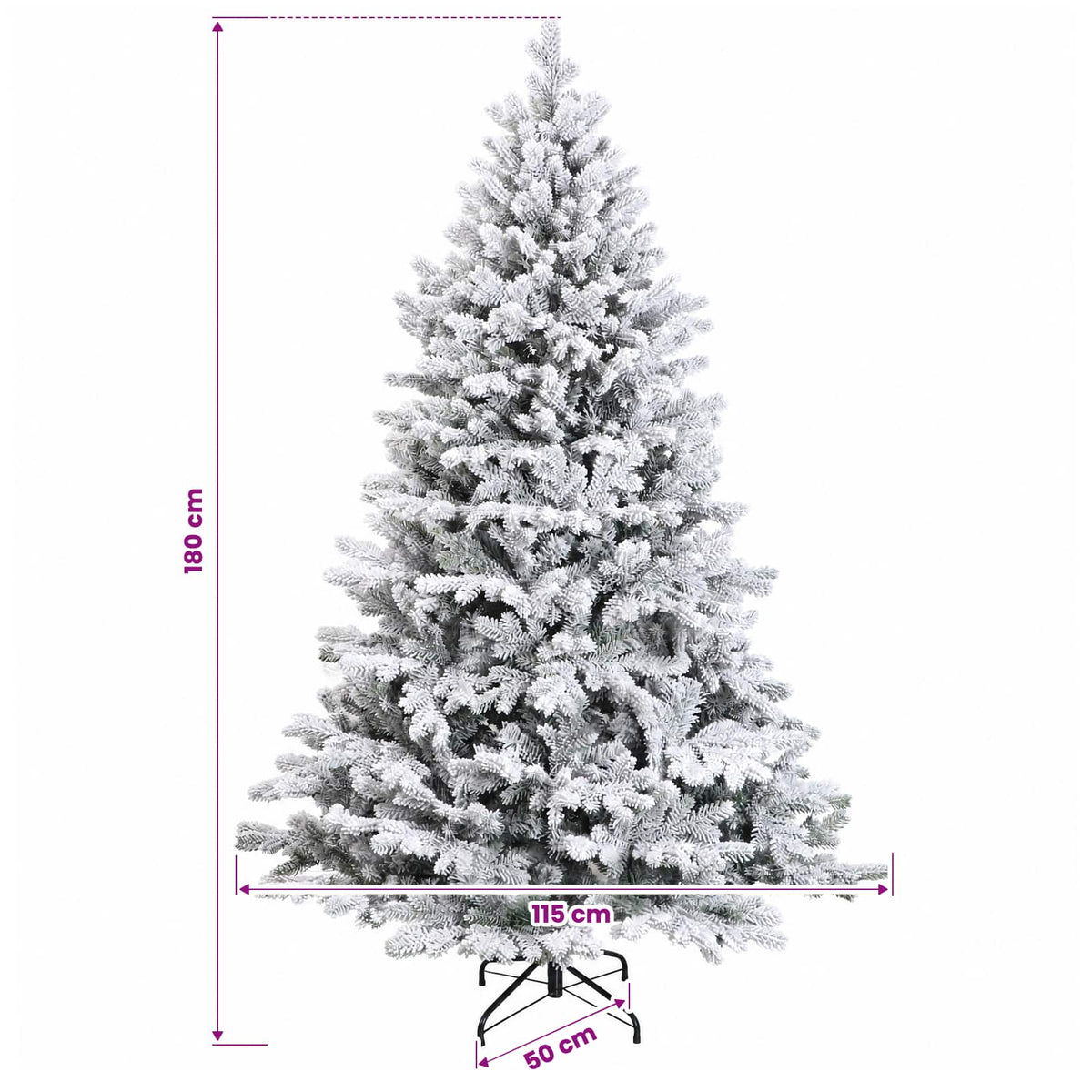 Konstgjord julgran med julkulor 180 cm 300 LED-lampor Varmvit