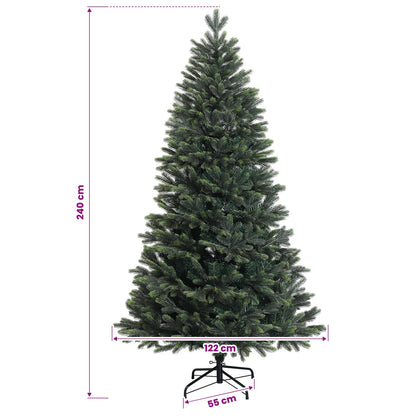 Konstgjord julgran med kulor 240 cm 300 LED-lampor Varmvit