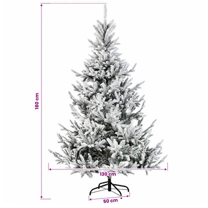 Konstgjord julgran med julkulor 180 cm 300 LED-lampor Varmvit